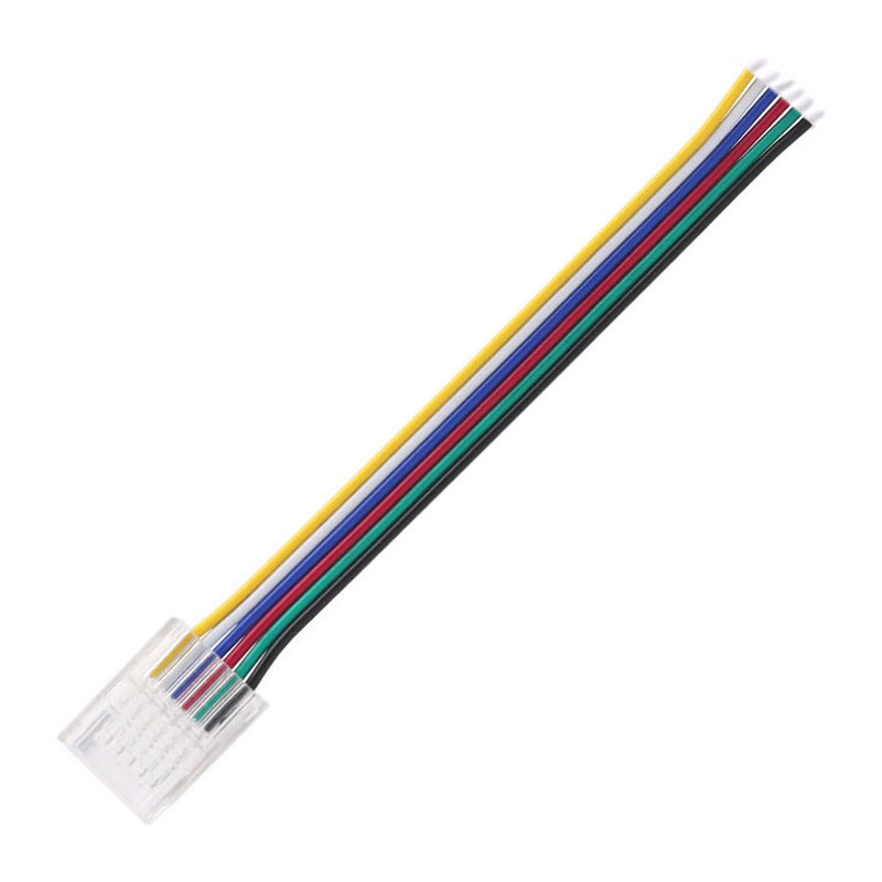 6 Pin LED Strip to Wire Connector For 12mm RGBCCT Light Strips